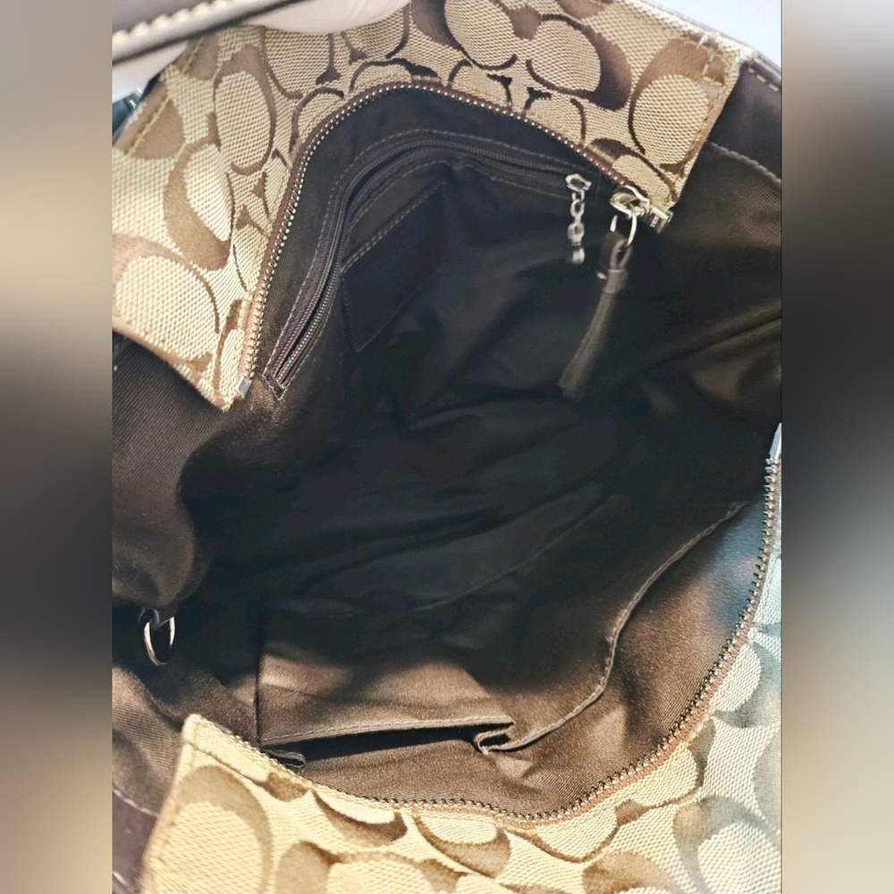 Coach Jaqcuered Medium Tote Brown Handbag F12645 EUC - Picture 16 of 16